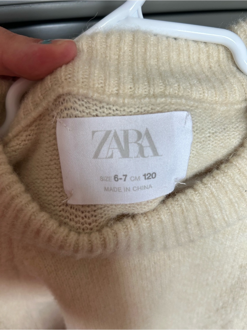 Zara Soft Cream Crewneck Sweater wool blend - Picture 2 of 4